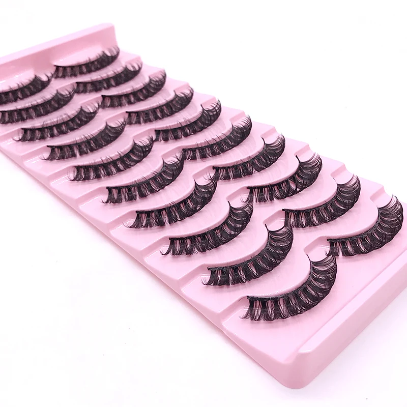 ใหม่8คู่ Handmade 3d Mink Lashes สั้นขนตาปลอมข้าม Messy หนาแน่นขนตาธรรมชาติ Stage แต่งหน้าขนตาปลอม