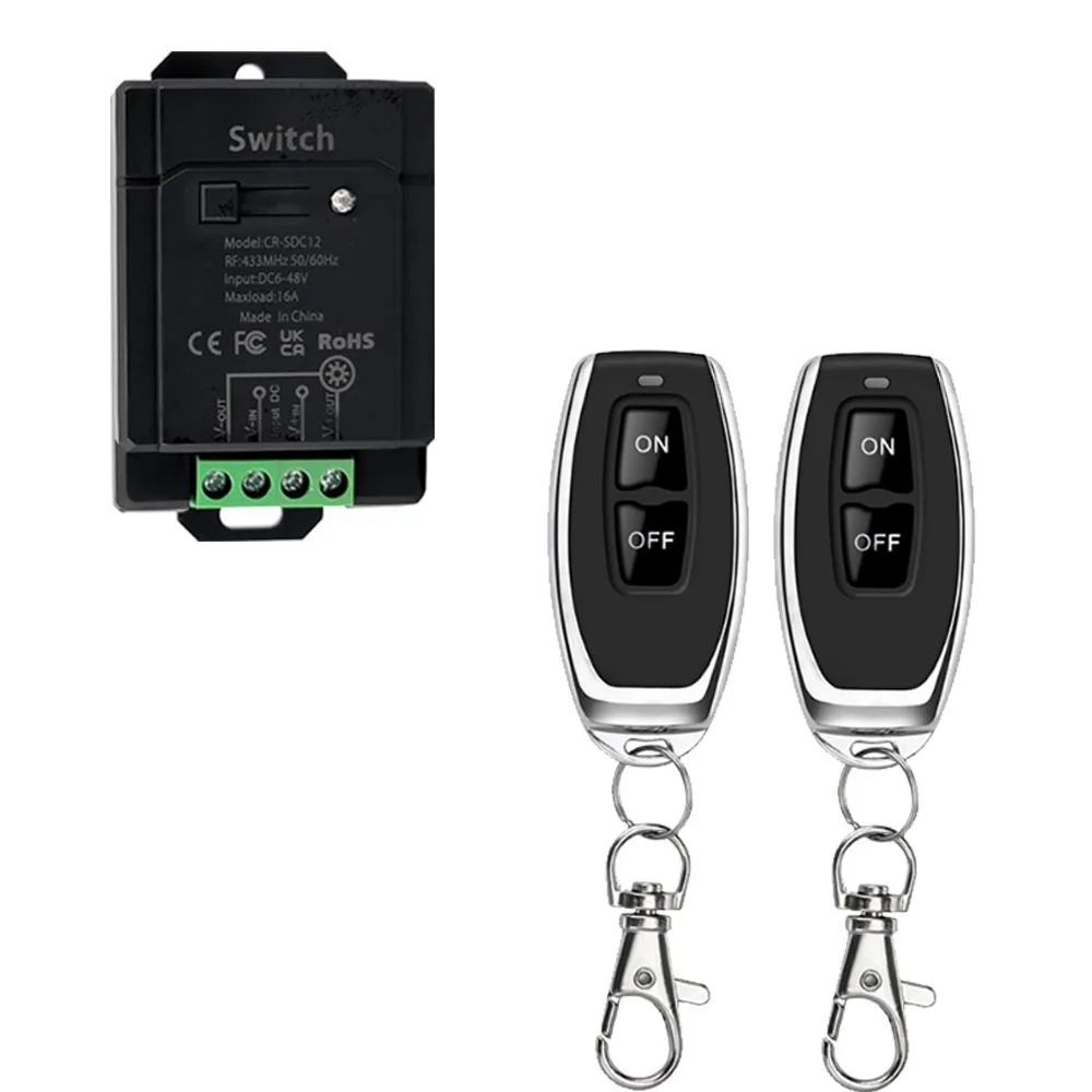 RF 433 Mhz Universal Wireless Switch Remote Control Switch DC 12V 24V 30V 48V Relay Mini Receiver for Light