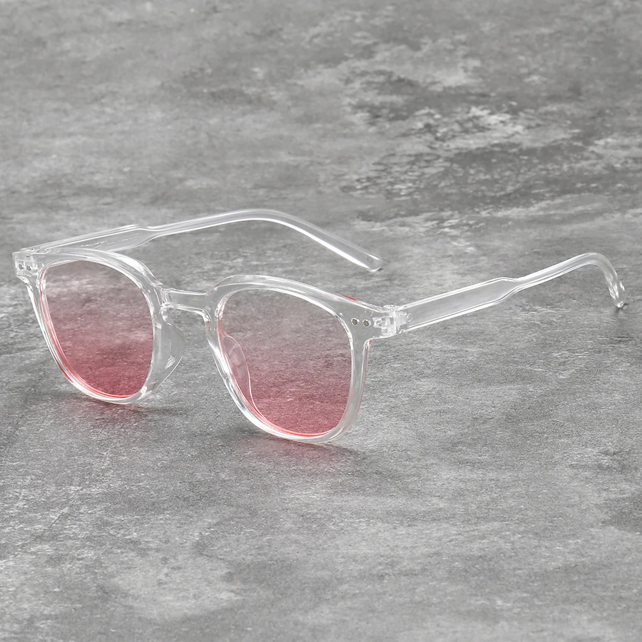 Fashion Unisex Small Round Women's Powder Blusher Gradient Pink Eye Safety Goggles Women Men Classic Metal Decoration Glasses