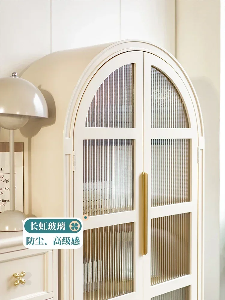 

= Книжный шкаф во французском стиле с волшебным рисунком и шкафом для хранения вещей со стеклянной дверью, гостиной, кабинета, высоким шкафом, книжной полкой, кремовый ул.