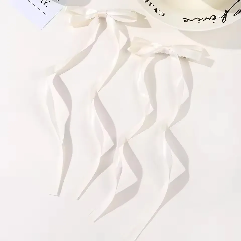 2 Stück Stoff-Haarschleifen-Haarspangen für Damen und Mädchen, Band-Haarklammern, Kopfschmuck, einfarbige Schleifen-Top-Clips, weibliche Haar-Accessoires – Detail 12