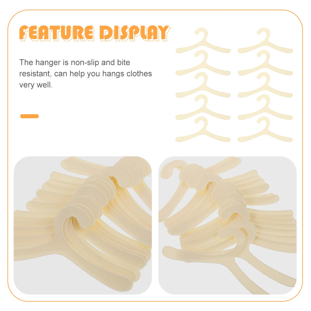 

10pcs Apparel Dog Clothes Plastic Pet Coat Hangers Lightweight Portable Non-Slip Bite Resistant Pet Garment Hanger For