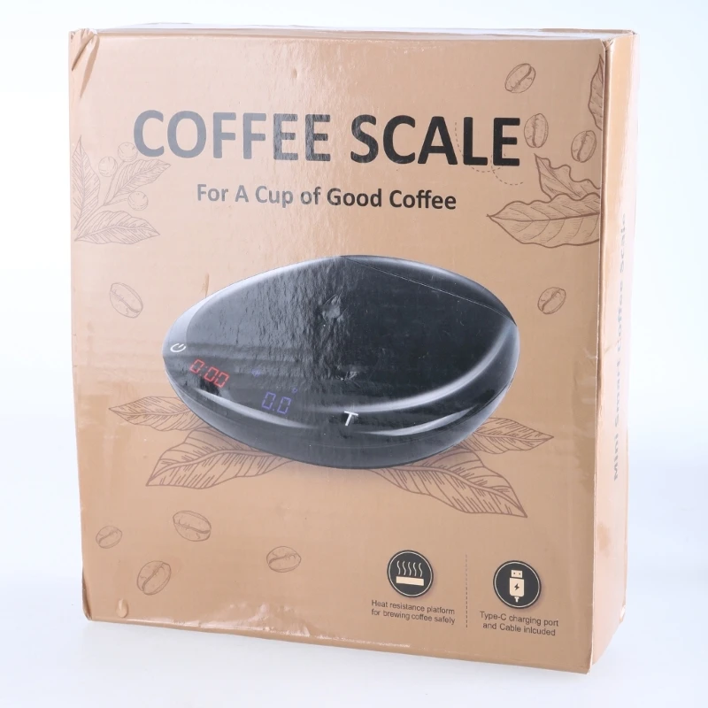 Portable Coffee Measuring Scale with Timers, USB Rechargeable, Precise 0.1g Graduation for Espresso and Culinary Use