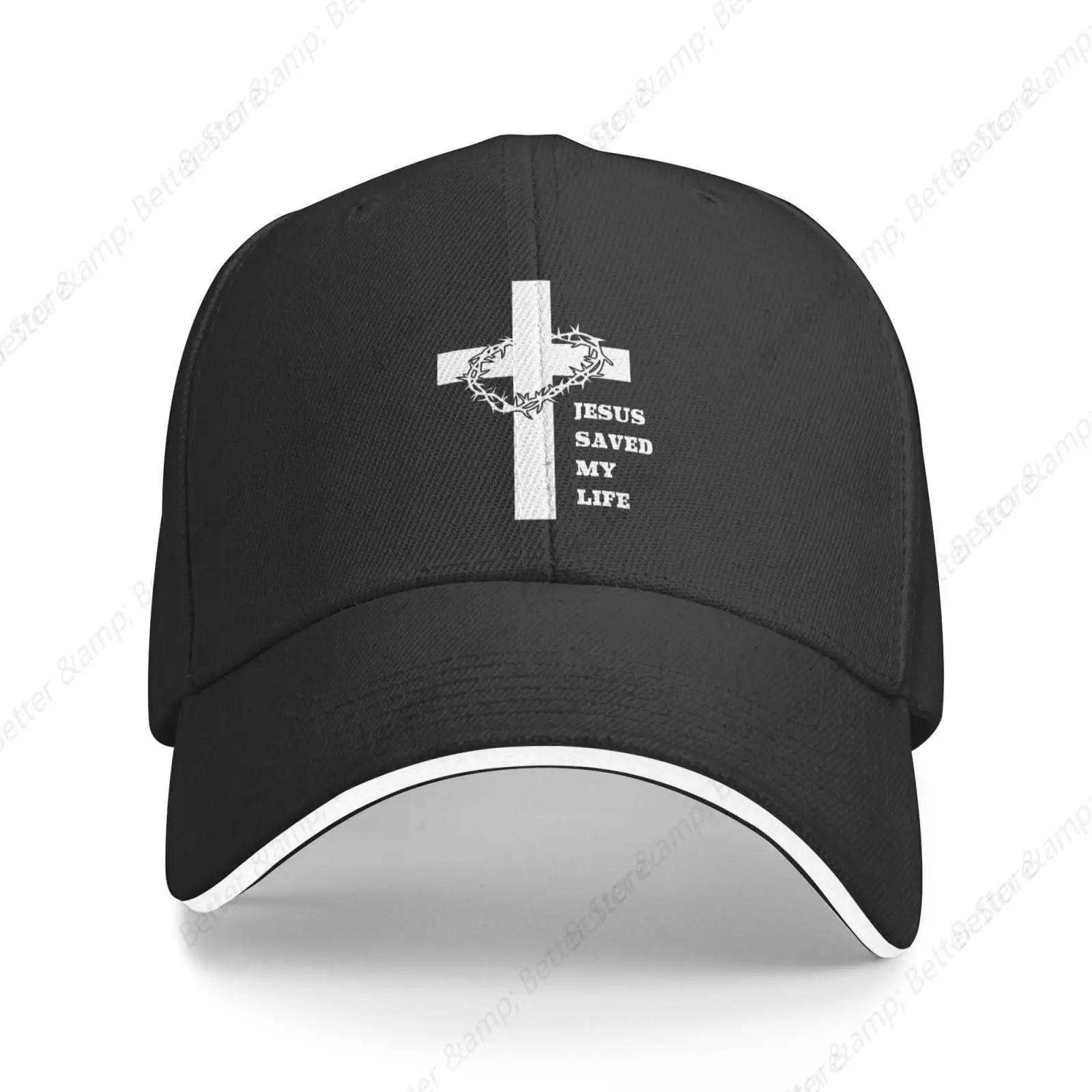 Cross Jesus Saved My Life Men Baseball Caps Peaked Cap Sun Shade Sunprotection Hat