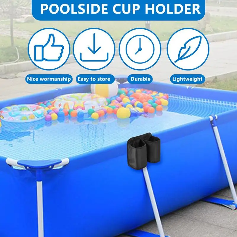 1pcs Water Cup Hanging Holder Swimming Pool Container Hook For Aboves Swimming Pool Side Beverage Drinks Beer Storage Shelf