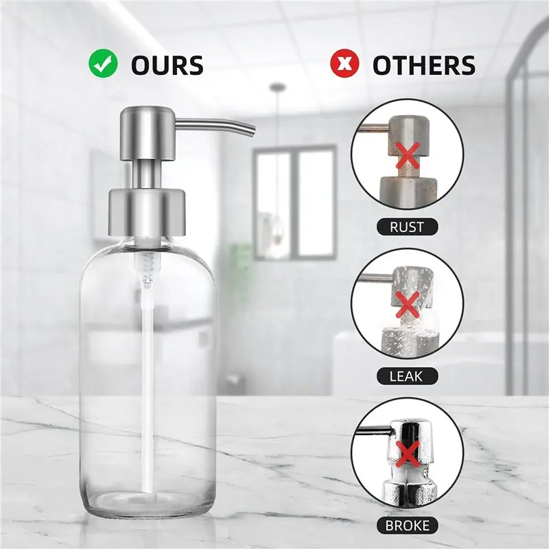 -[Retail TX] 32Pcs Soap Dispenser Pump Replacement Stainless Steel Lotion Dispenser Pump For Regular 28/400 Neck Bottles For Bat