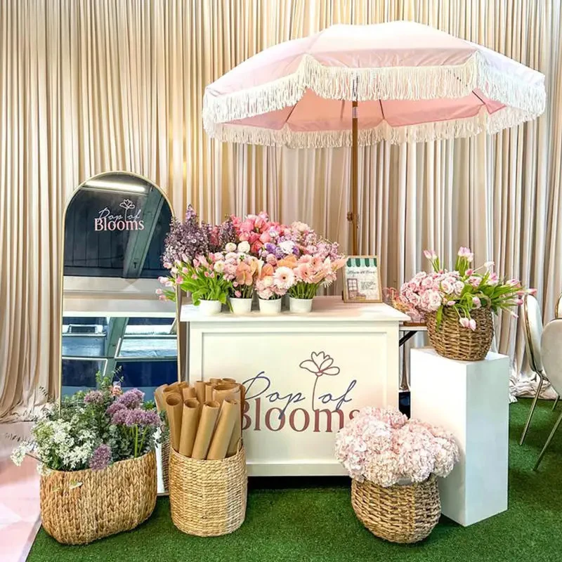 custom.Customized Metal Candy Cart Mobile Flower Display and Sales Cart Weddings Birthdays and Commercial Events view 5