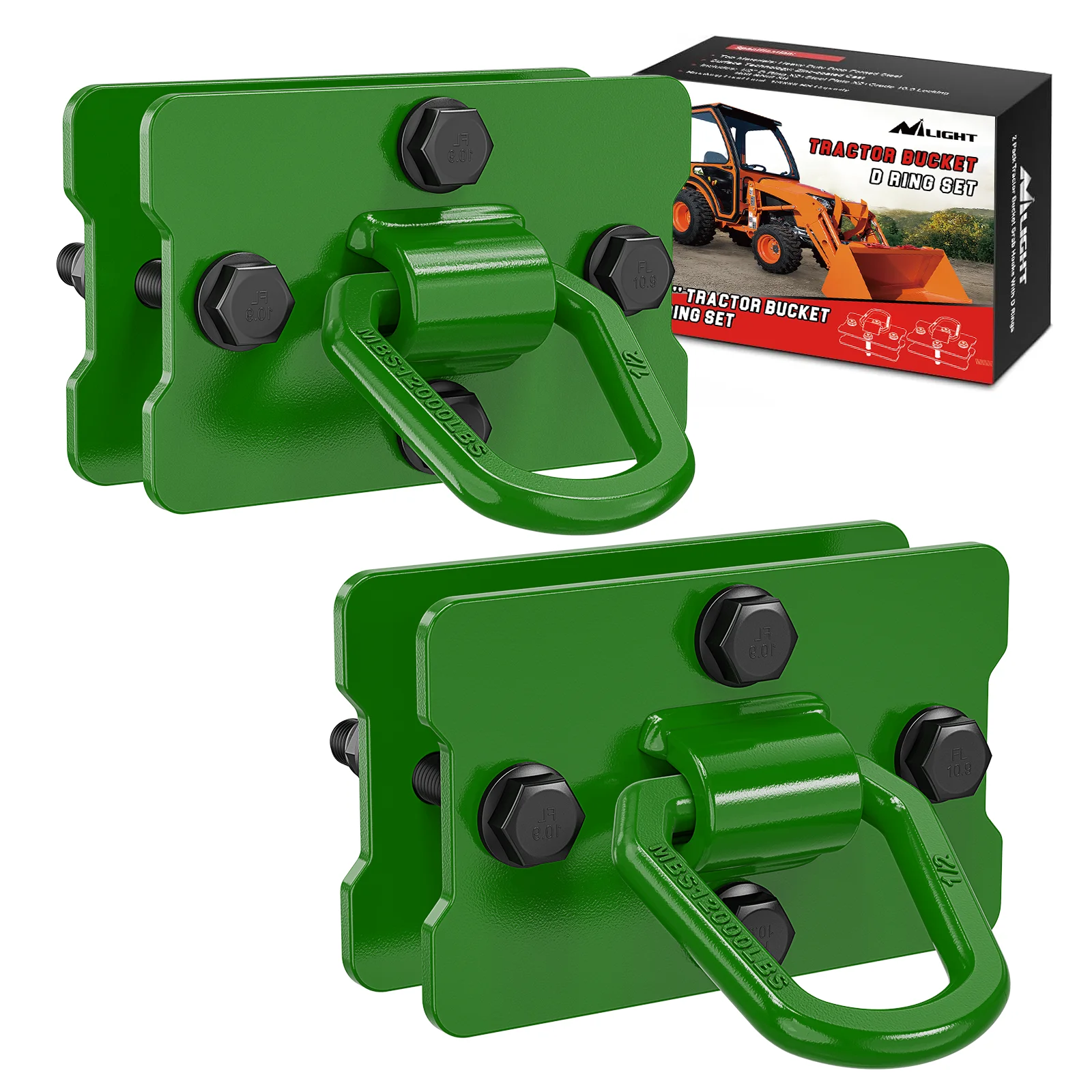 

Nilight 2Pcs 1/2" D Rings for Trailers Heavy Duty Trailer Tie Down Rings, Incl. Mounting Hardware, Forged Steel Bolt-On Grab with Back Plates Compatible with Tractor RV UTV Truck, Max 12000Lbs