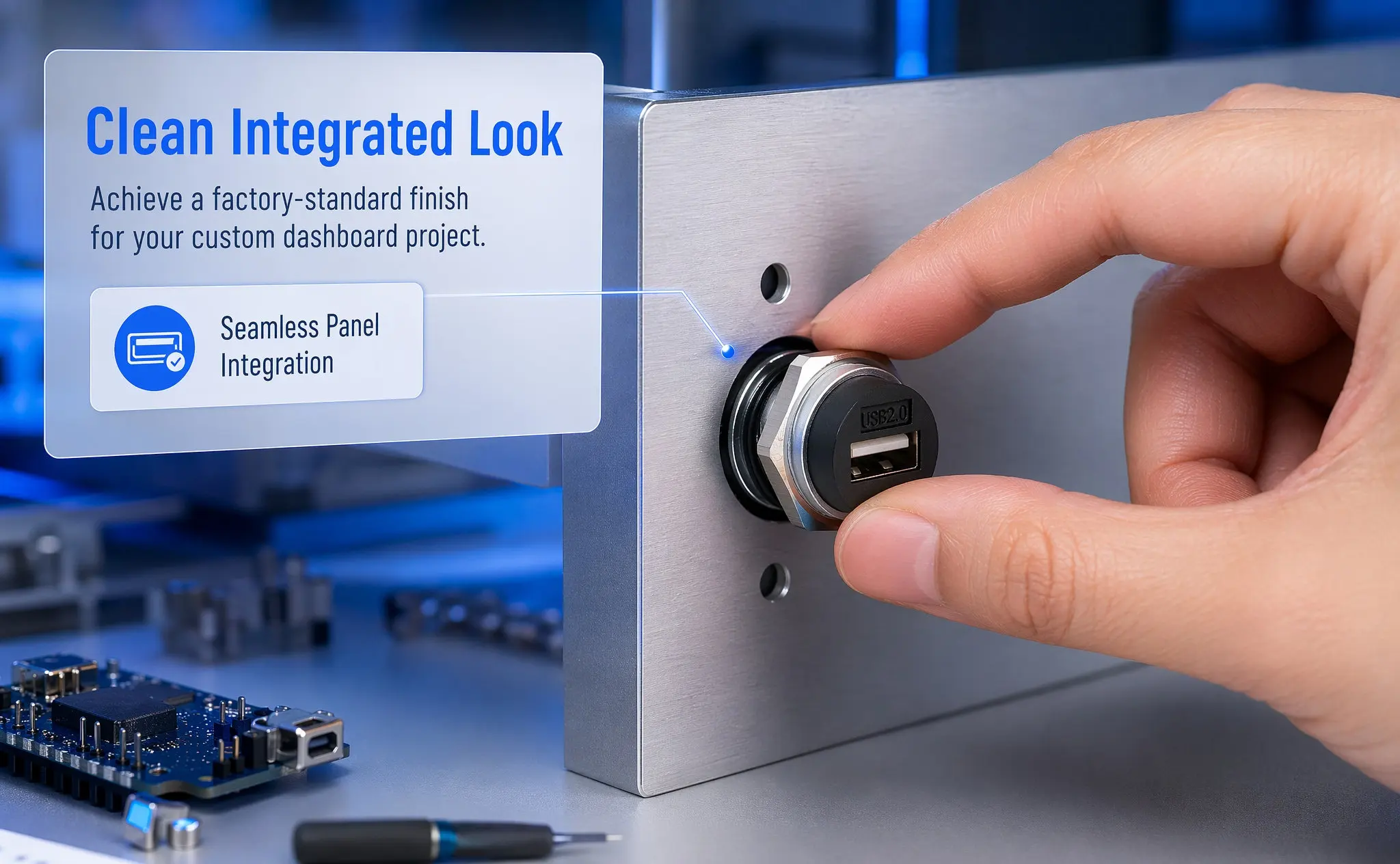 USB 2.0 Bulkhead Connector Premium Plastic Zinc Alloy Flush Mount Panel Coupler Female to Female Pass Through Connector Charging