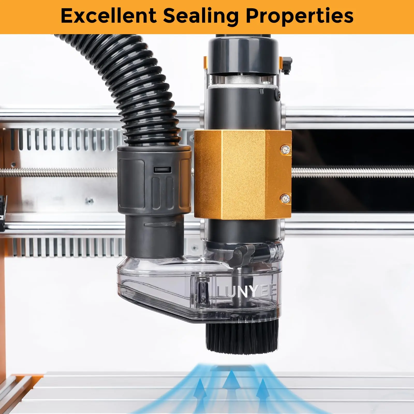 52MM Diameter Dust Shoe for CNC Router Machine with 52MM Spindle Motor, Hose Diameter 38mm