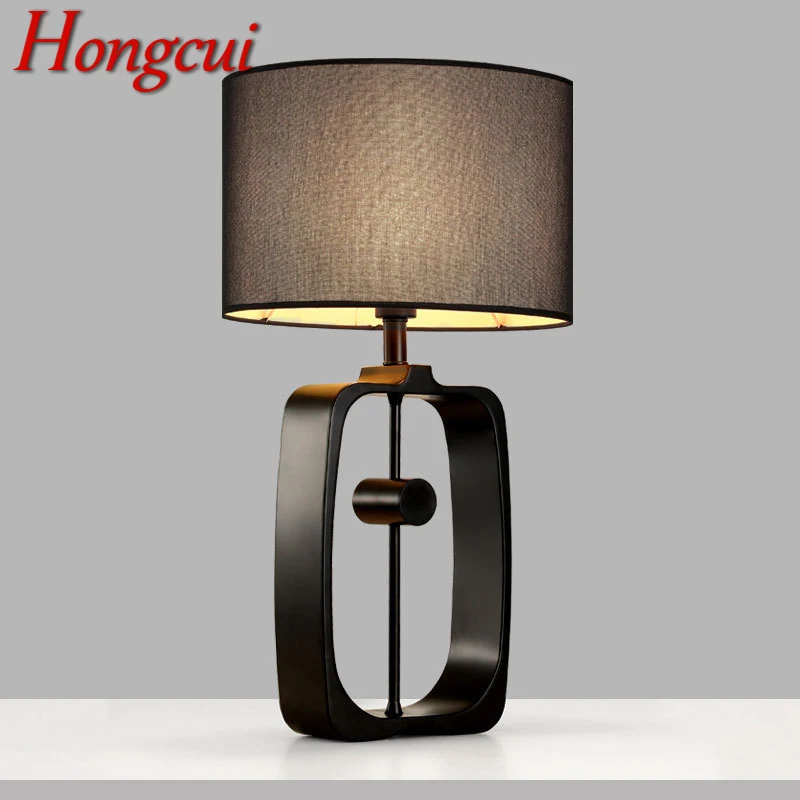 

Hongcui Contemporary Black Table Lamp Nordic Fashionable Living Room Bedroom Personality Creative LED Decoration Desk Light