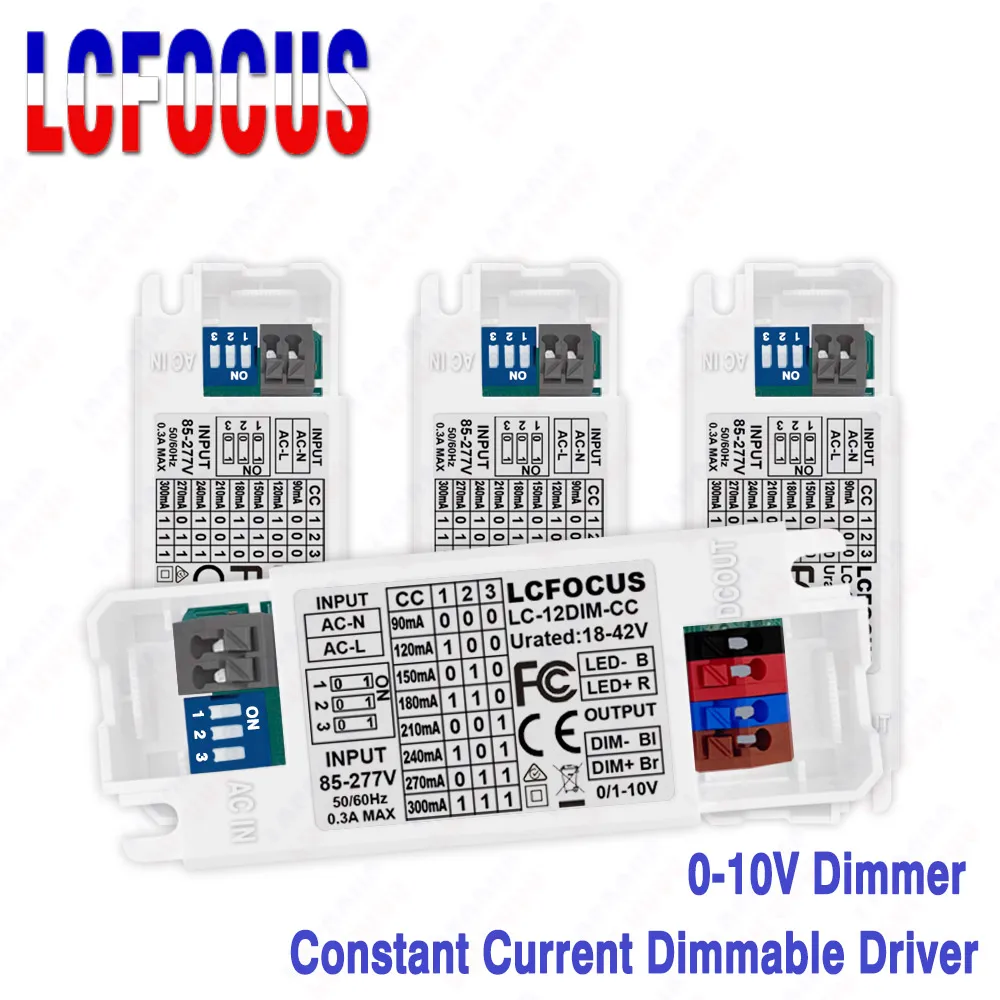 Dimmable 0-10V LED Driver 90mA 120mA 150mA 180mA 210mA 240mA 270mA 300mA For 2W 3W 5W 6W 7W 9W 10W 12W Lighting Transformers