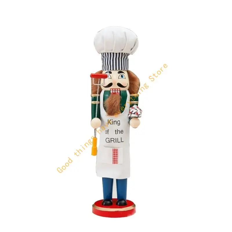 

Nutcrackers Puppet Hand Painted Chef Soldier Figurine Doll Toy Christmas Decorations for Home Holiday New Year Gift 55KF