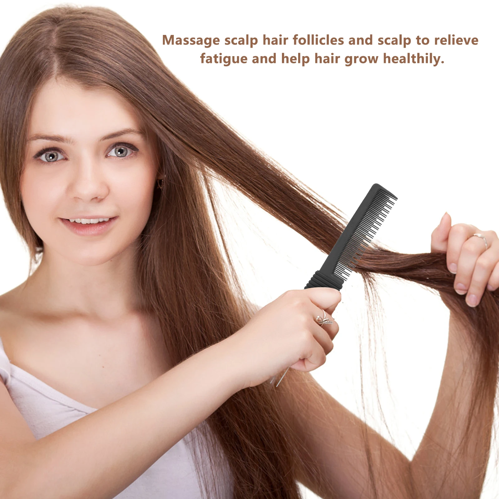 

3Pcs Hair Comb Black Carbon Fiber Anti-Static Steel -Tail Comb Multifunction Haircutting Styling Tools