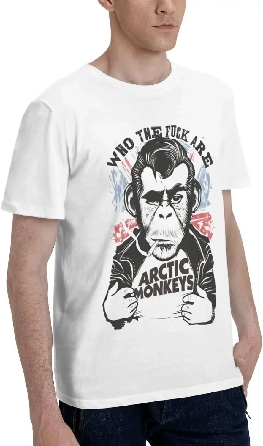 Arctic and Monkeys Man Crew Neck Short Sleeve Garment for T Shirt,Cool T Shirt for Travelwhite