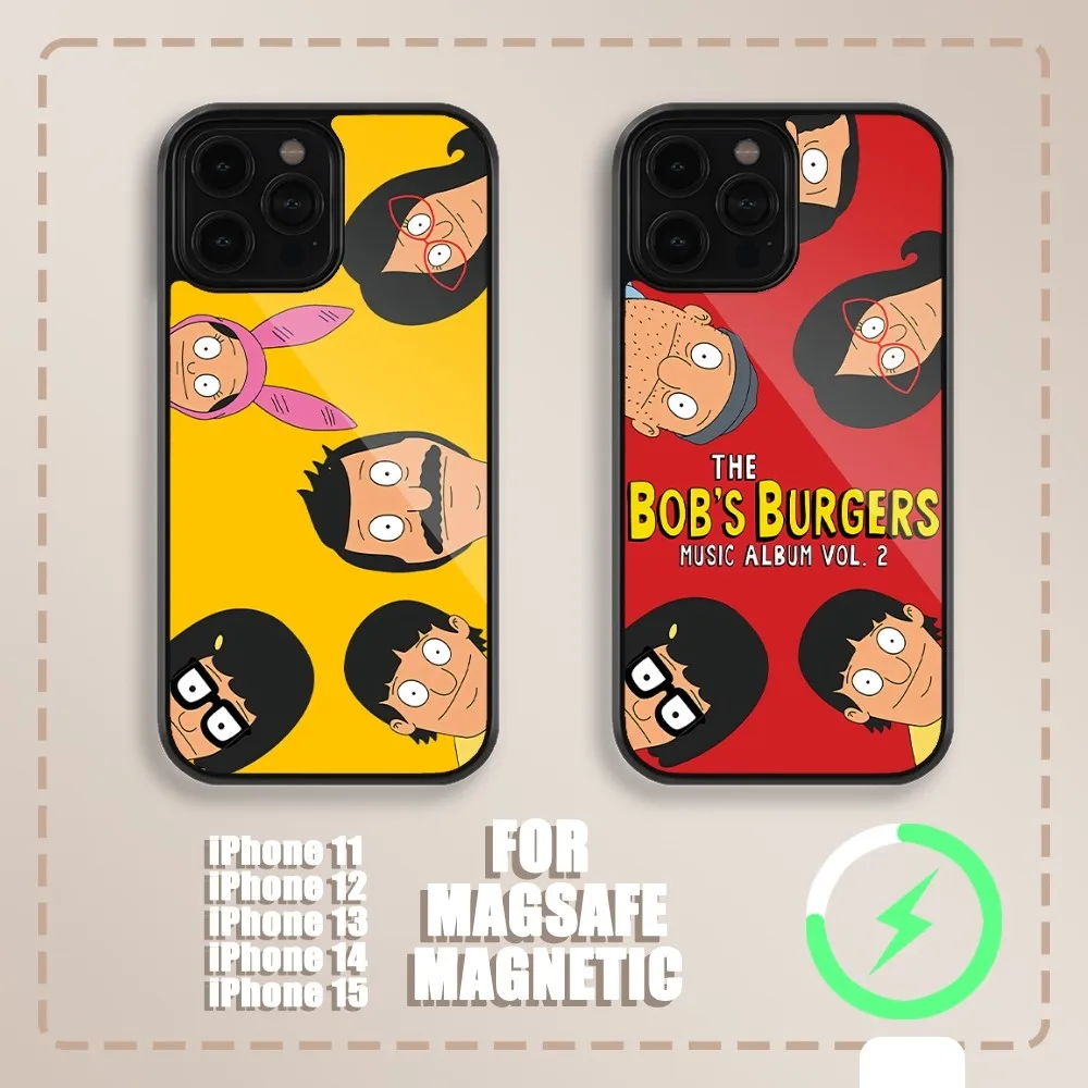 Etui na telefon B-Bobs Burgers do iPhone'a 15, 14, 13, 12, 11 Plus Pro Max Magnetic Magsafe Wireless Charging Cover