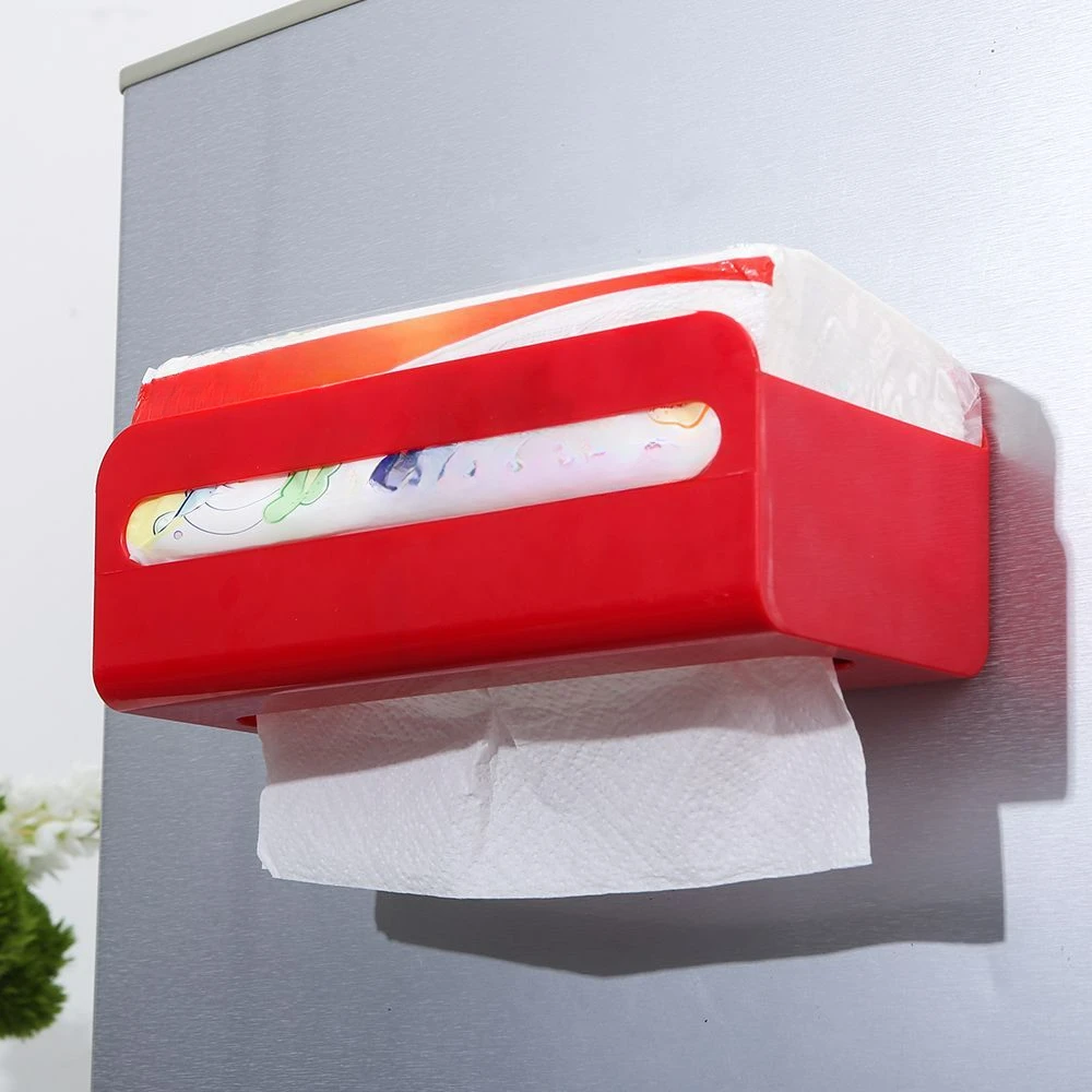 No-Drill Magnetic Wall Mount Tissue Holder Space Saving Storage Box Kitchen Bathroom Napkin Kitchen Towel Organizer Rack view 5