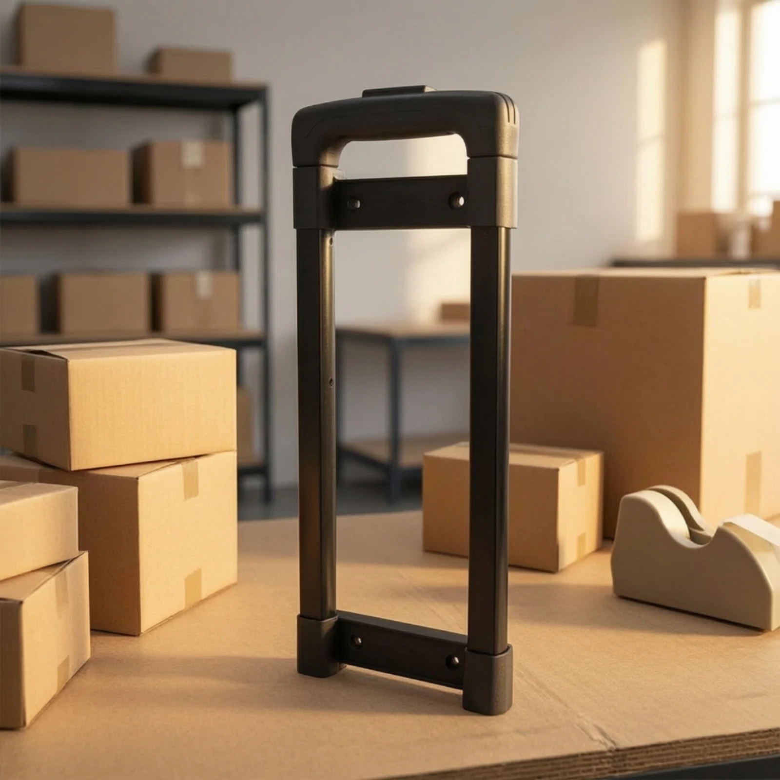 Pull Handle with Mounting Blocks Metal Luggage Pull Handle Hardware Matte Wear-Resistant for Repairers, Tool Cases