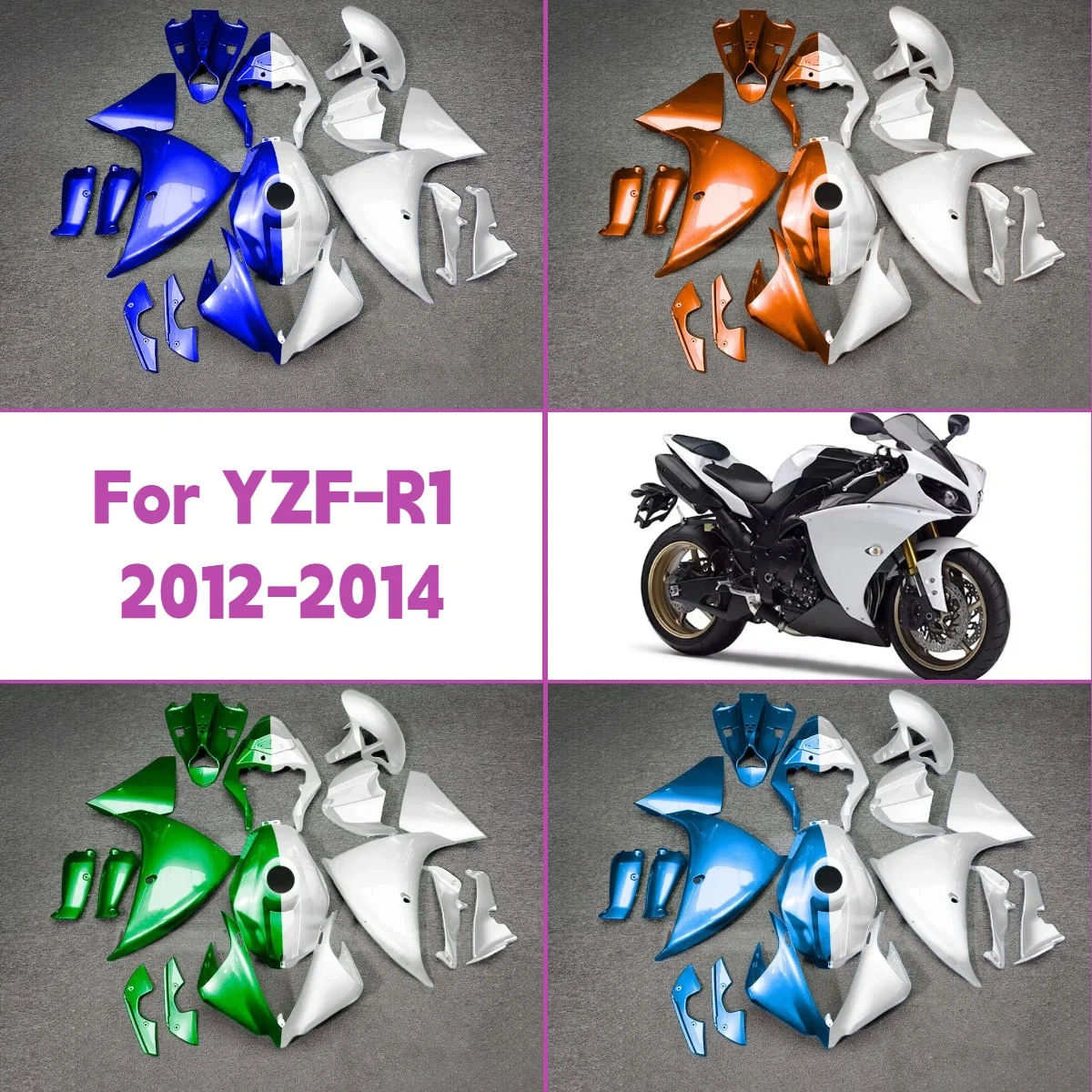 

Fairing Set for 2012 2013 2014 Yamaha YZF R1 ABS Injection Panel Kit Motorcycle Fairings 12 13 14 YZFR1 New Style