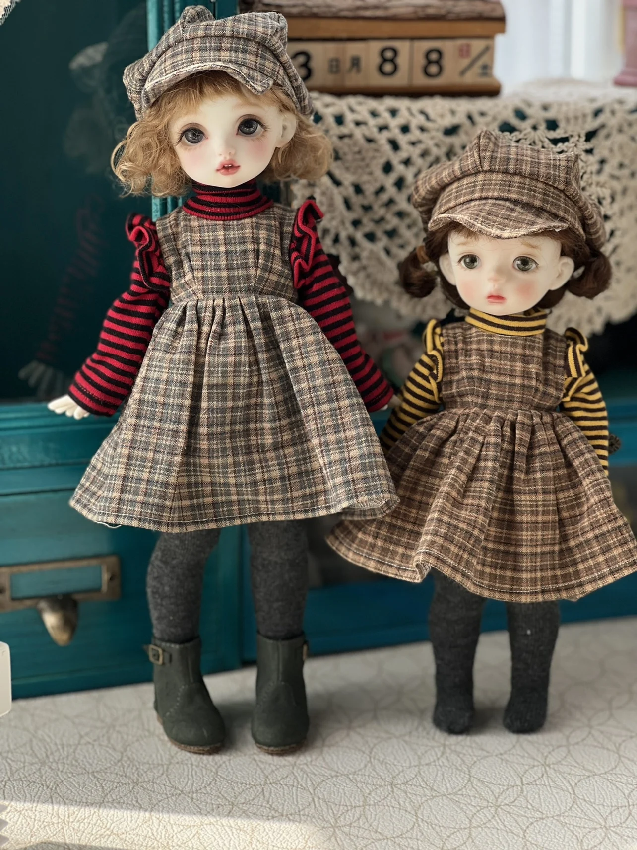 BJD doll clothes for 1/4 1/5 1/6 Size Cute Fashion Doll Skirt Dress  1/4 1/5 1/6  clothes Set Doll Accessories (4 points)