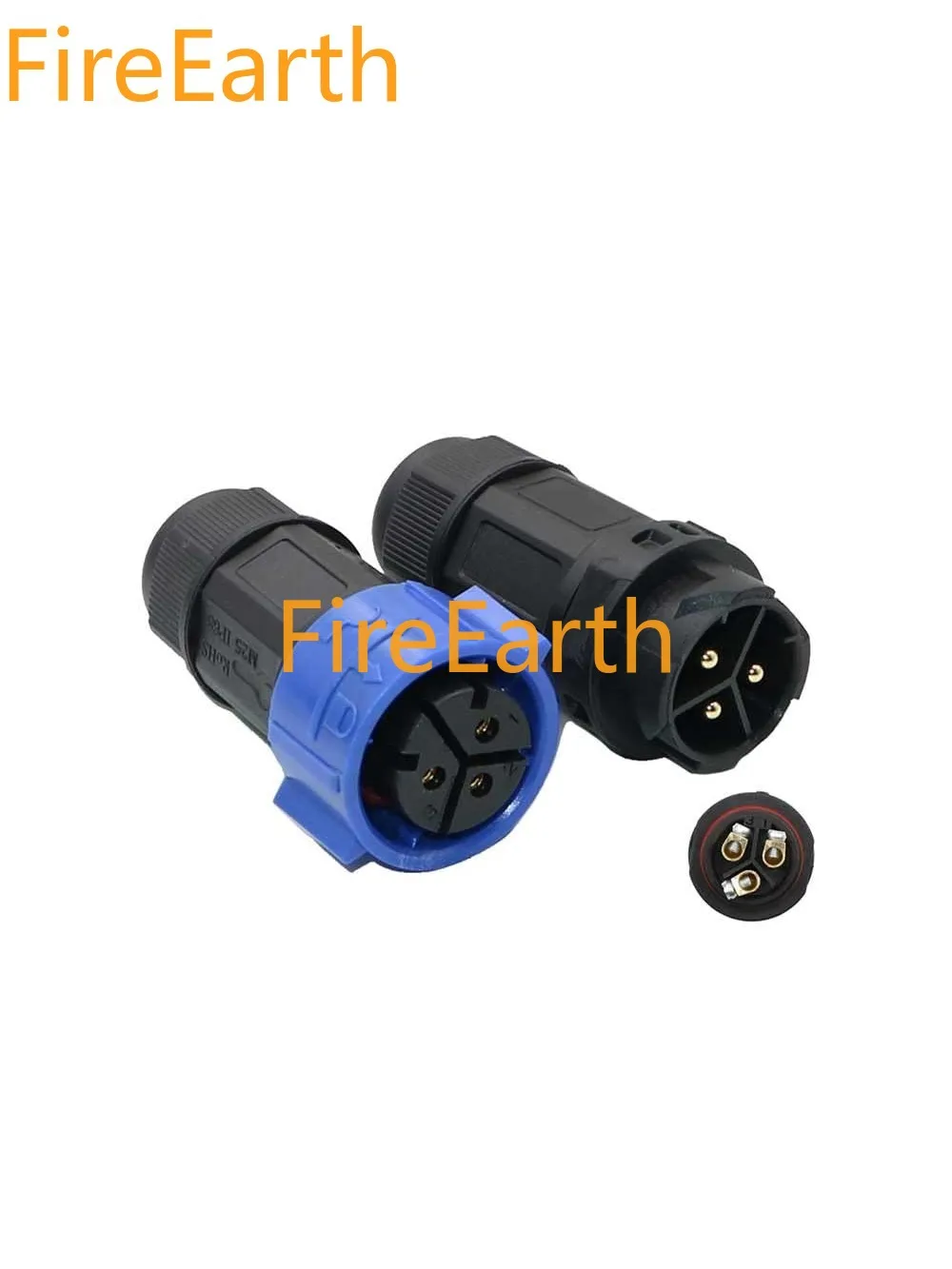 M25 Bayonet Waterproof Connector 3 Pin Locking Screw High-Power Plant Growth Light Power Drive Plug 35A Current IP68