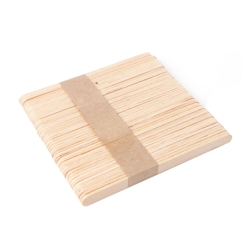 50 peças espátula cera abaixador língua, varas bambu descartáveis