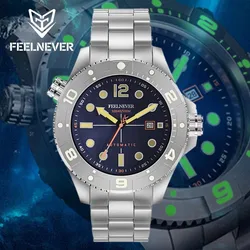 New Fashion FeelNever Casual Sports Mechanical Men's Watches Top Brand Stainless Band 500M Waterproof Sapphire Crystal Man Watch