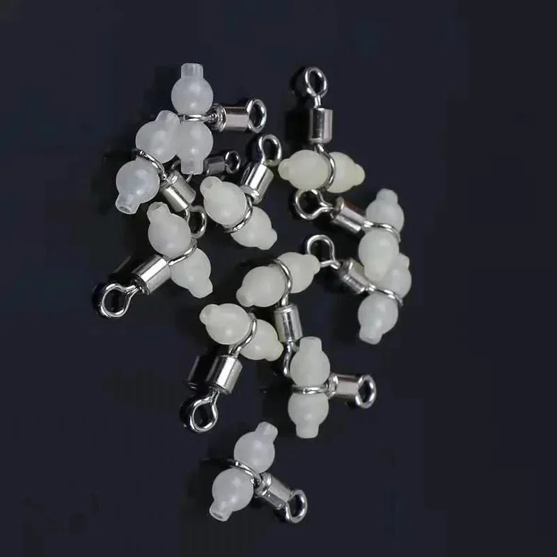 10/20/30/40Pcs Luminous Gourd-Shaped Swivels Split Rings Balance Swivels Connectors Fishing Tackle Outdoor Fishing Accessories