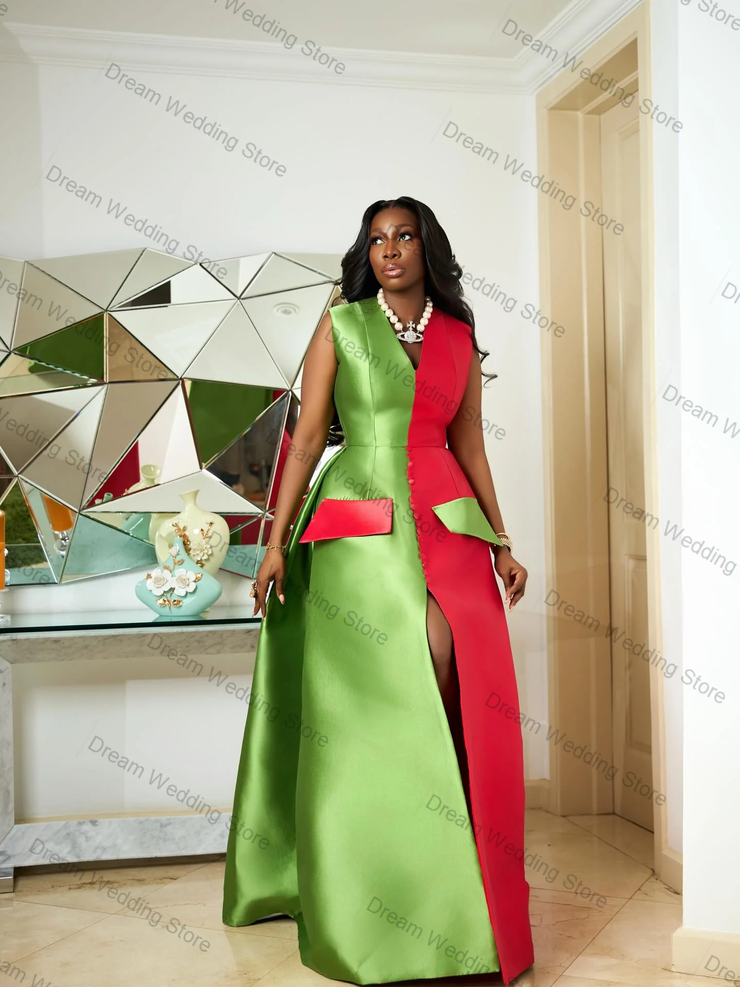 

Красный и зеленый атласный женский костюм: юбка и длинный пиджак, 1 шт. — нарядное платье для выпускного, офисный жакет, индивидуальный пошив, пальто для гостей на свадьбу