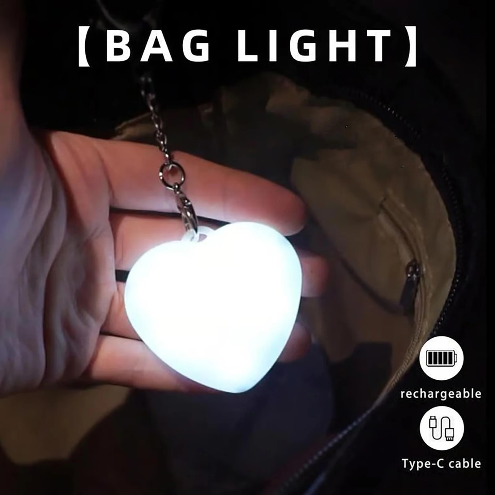 Handbag Light Automatic Touch Sensor Heart-Shaped Handbag Lighting Mini Purse Lamp for Girlfriend Daughter Traveling Business