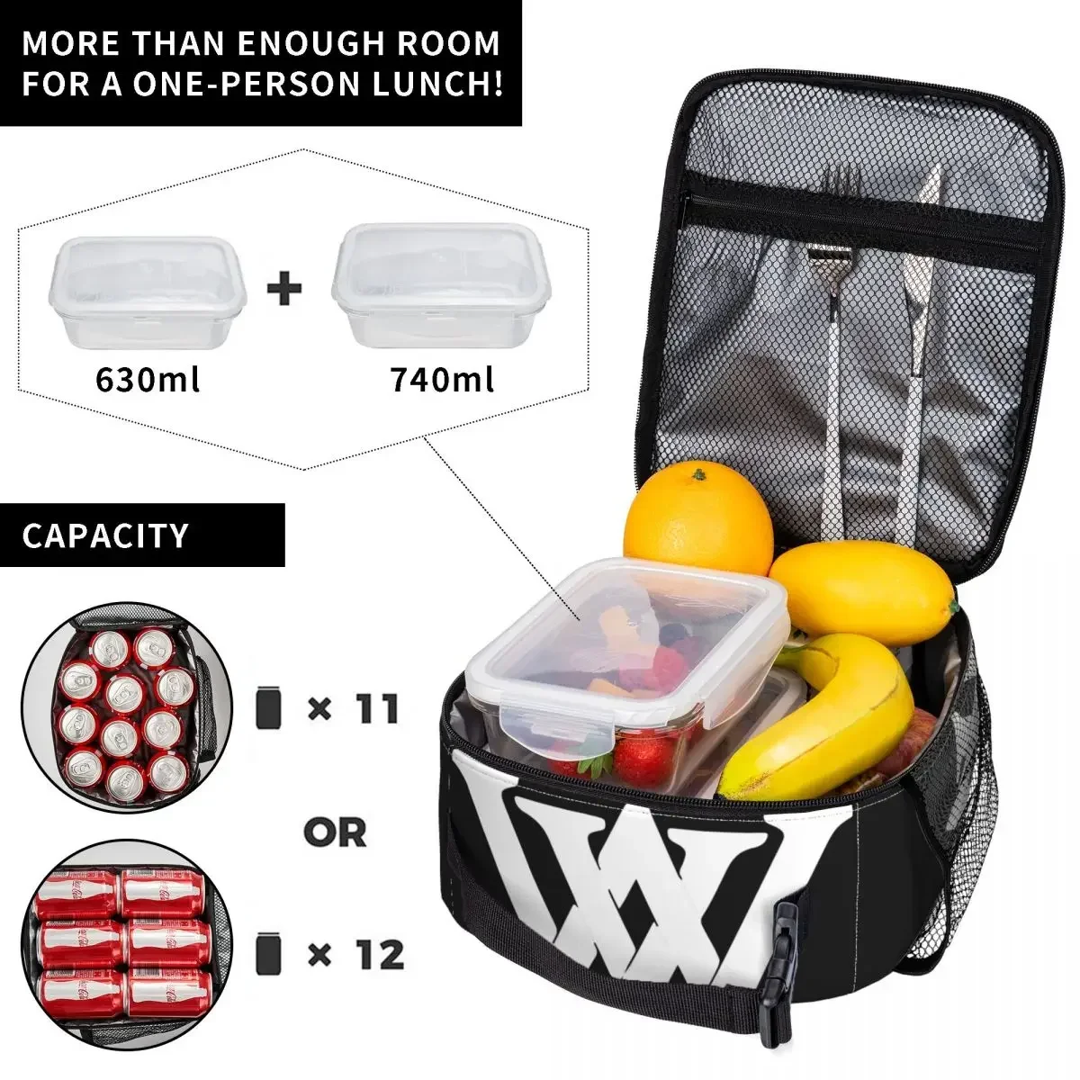 Fashion Golf Brand Insulated Lunch Bag Food Container Portable Thermal Cooler Bento Box for Travel