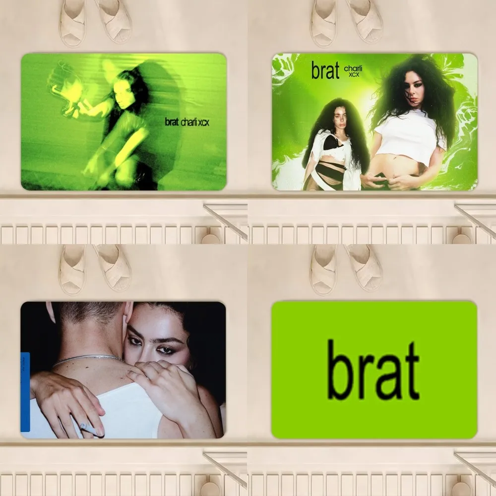 

Singer Charli XCX BRAT D Floor Mat Bedroom Kitchen Absorbent Foot Door Bath House Super Non-slip