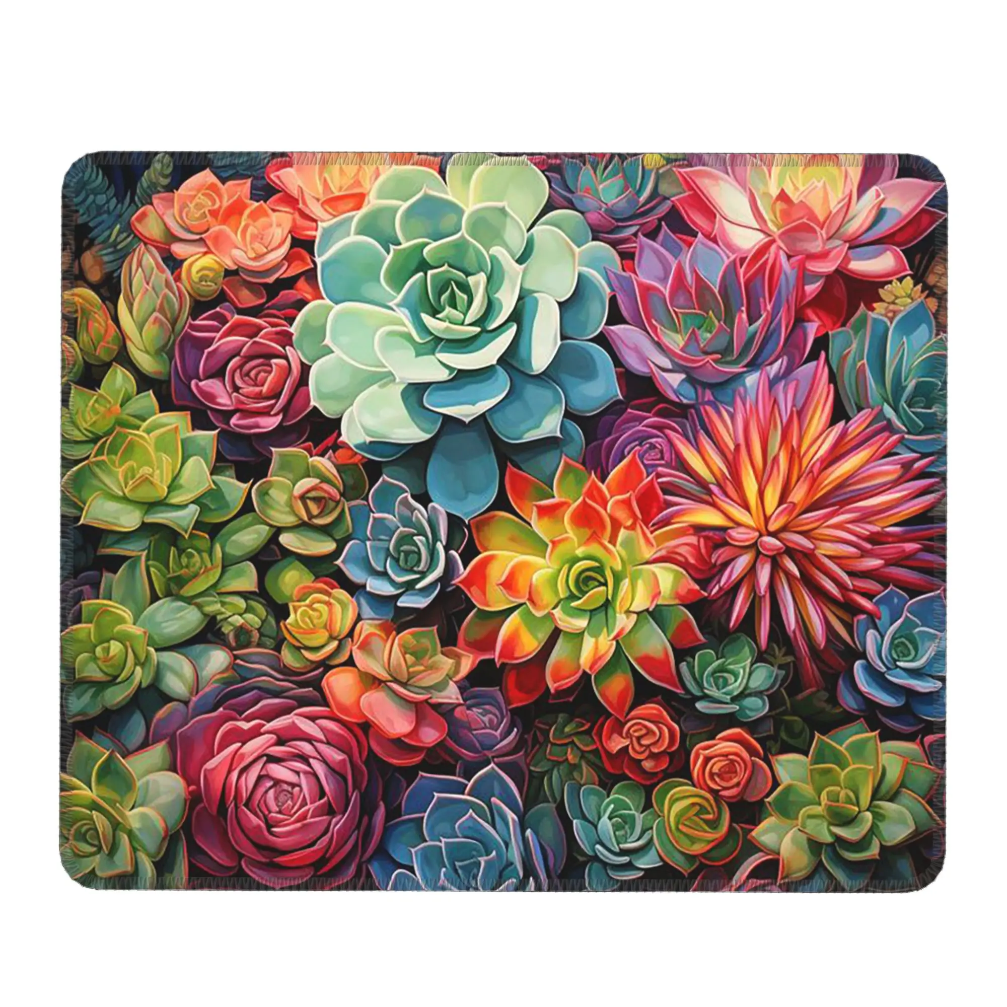 Botanical Succulent Plant Design Mouse Pad Computer Keyboard Mouse Mat Gamer PC Laptop Desk Mat Office Accessories Table Mats