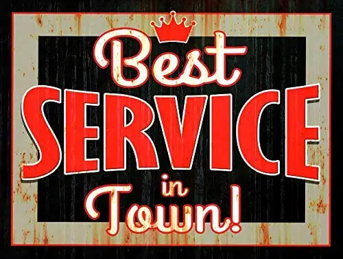 

Best Service in Town! Retro Street Sign Household Metal Tin Sign Bar Cafe Car Motorcycle Garage Decoration Supplies