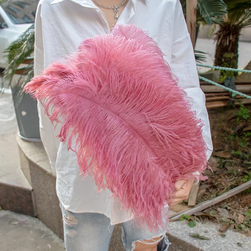 Natural Big Ostrich Feathers Bulk 15-60CM Fluffy Feather DIY Crafts for Carnival Wedding Party Restaurant Garden Home Decoration