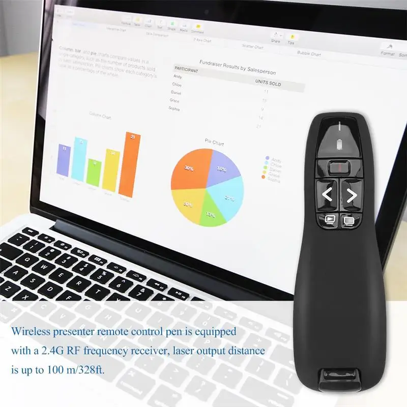 2.4GHz Wireless Presenter Powerpoint PPT Clicker Presentation Remote Control Pen With A USB Plug