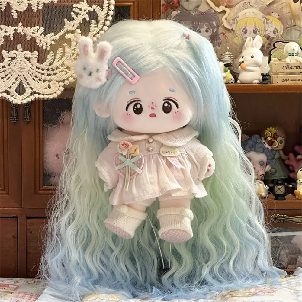 Wig Piece Single Piece Cotton Doll Wig 20cm Doll Colorful Idol Star Doll Hair Sweet DIY Plush Doll Wigs BJD Doll