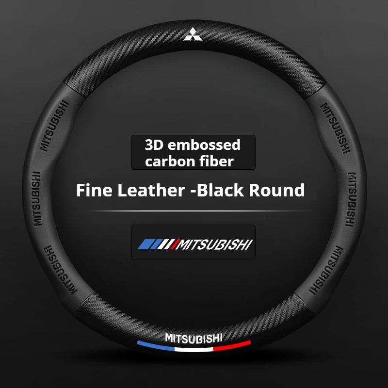 Car Anti-slip Leather Steering Wheel Cover For Mitsubishi Outlander Pajero Asx Colt Lancer EX Evolution X L200 Triton RALLIART