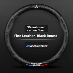 Car Anti-slip Leather Steering Wheel Cover For Mitsubishi Outlander Pajero Asx Colt Lancer EX Evolution X L200 Triton RALLIART
