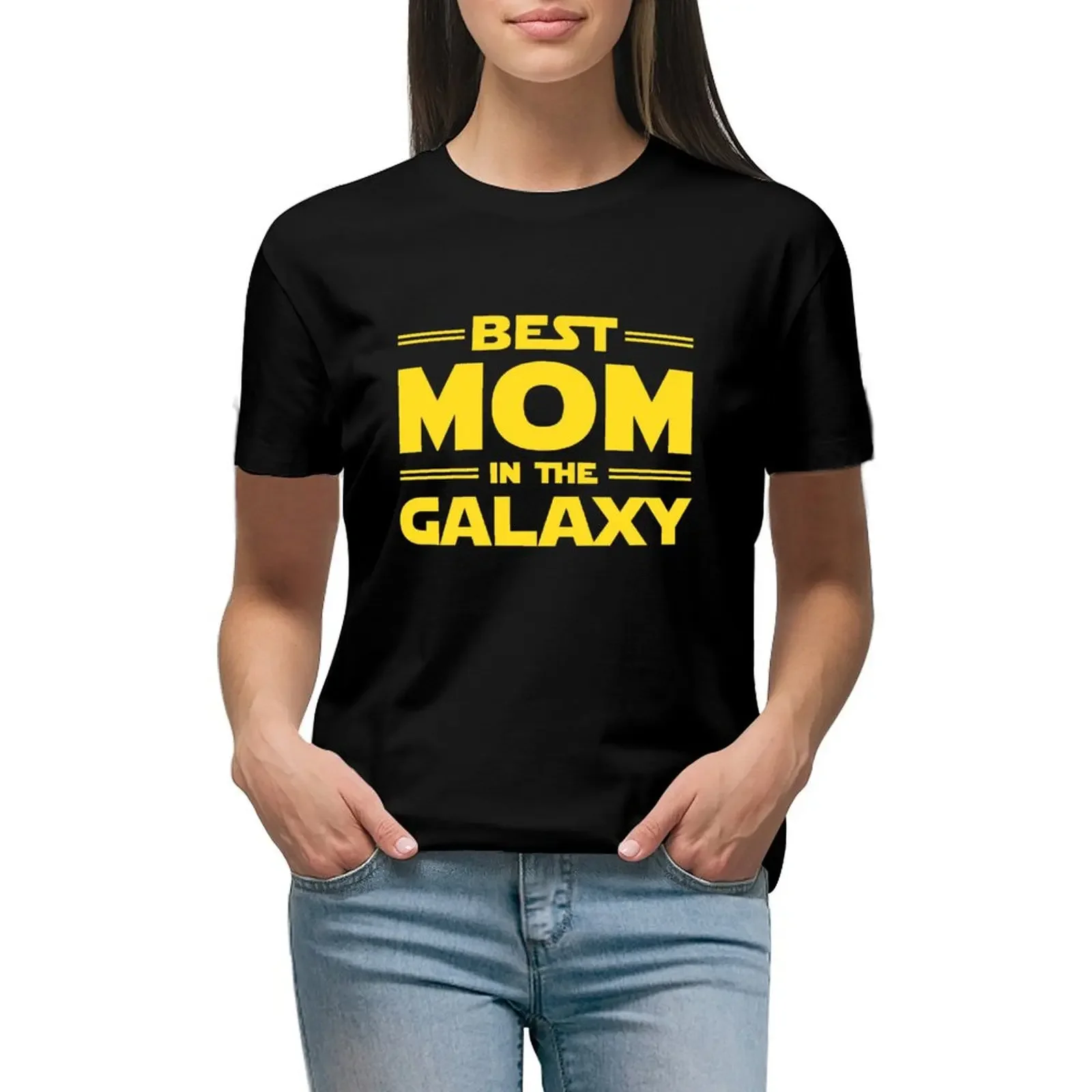 Best Mom in The Galaxy T-Shirt Aesthetic clothing quick drying customs western t-shirt dress for Women