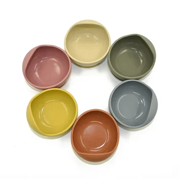 아기 흡입 컵 실리콘 그릇, 어린이 식기, 아기 수유 식기, 보충 음식 그릇, 어린이 그릇