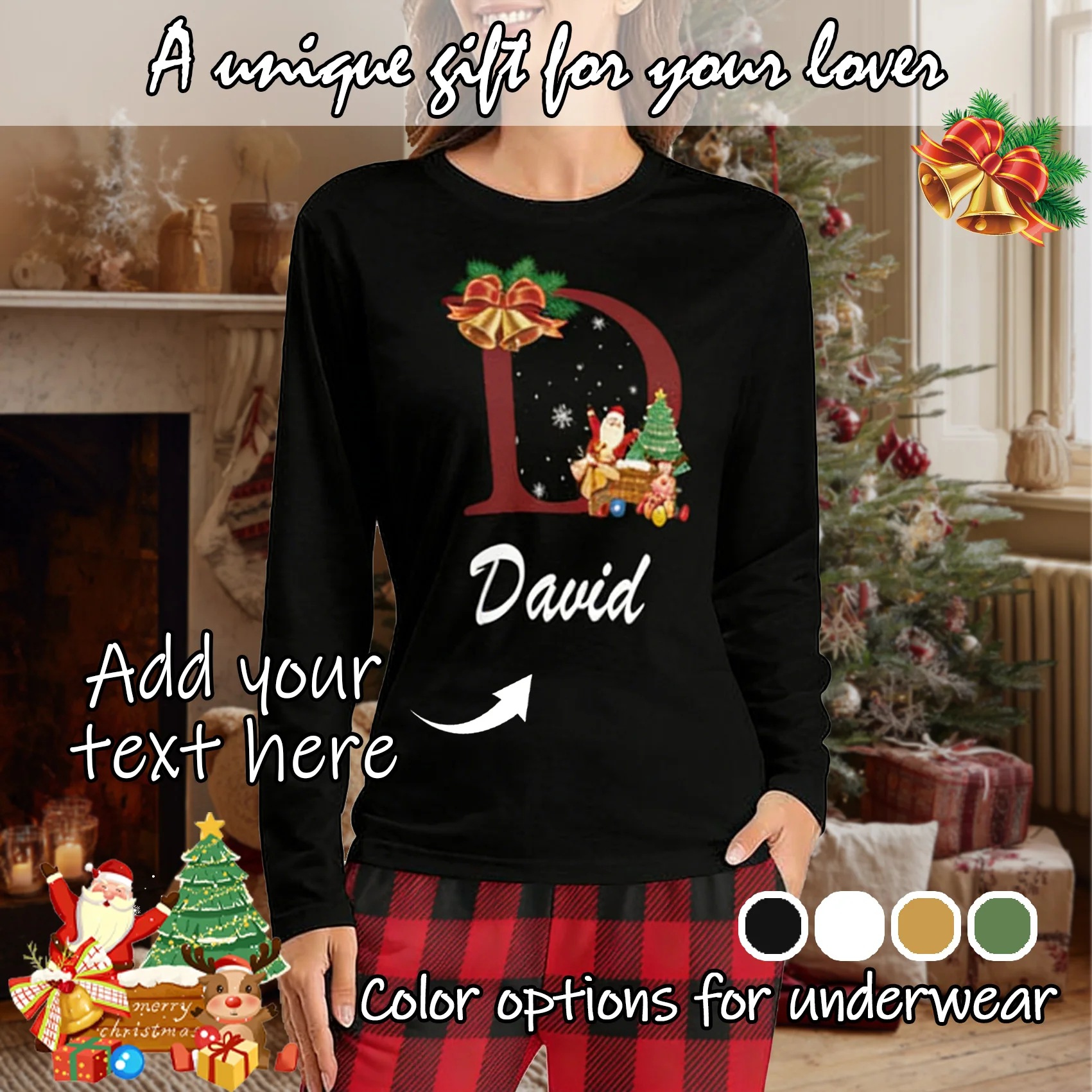 

Custom Women Pajamas with Face homewear Custom Women long Sleeve Pajama Set Personalized Christmas gift family couple pet