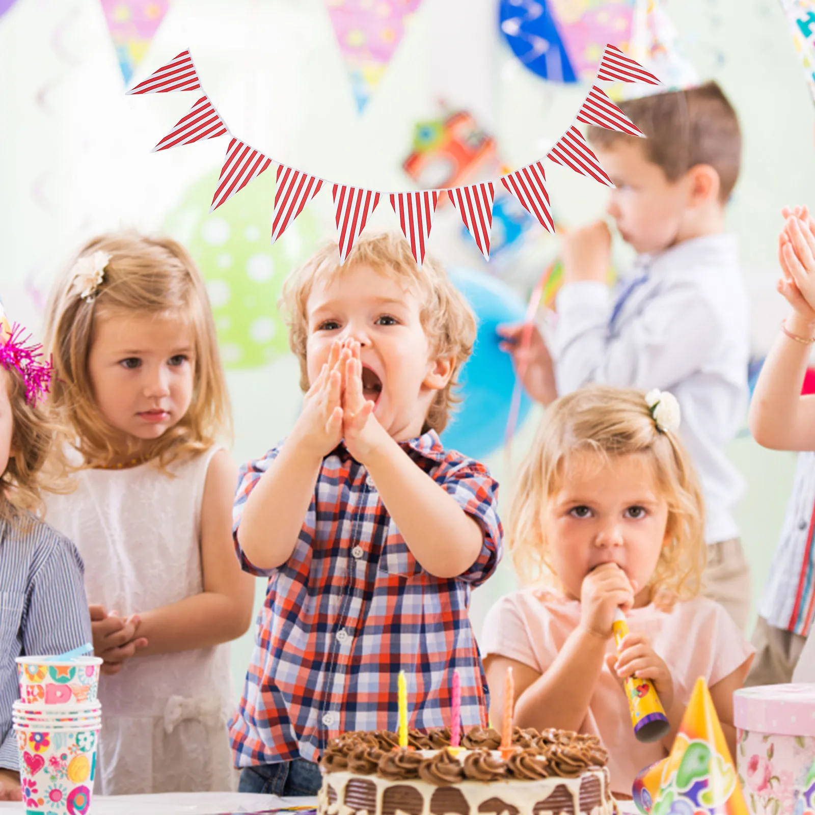 

Carnival Circus Tent Banner Red Bunting Flags Paper Birthday Party Decorations Festive Celebration Pennant Mardi Gras Flag