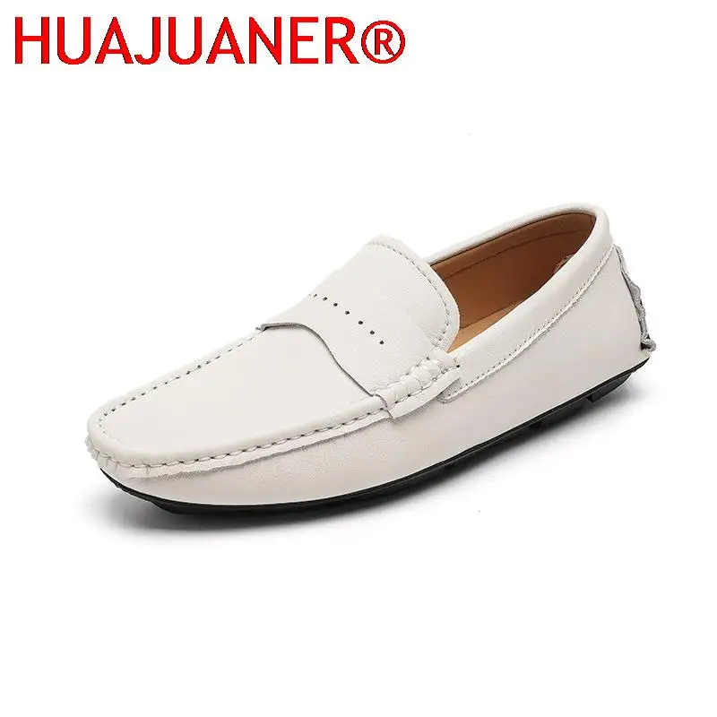 Luxury Brand Men Loafers Soft Moccasins High Quality Spring Summer Genuine Leather Shoes Men All-Match Flats Driving Shoes Man