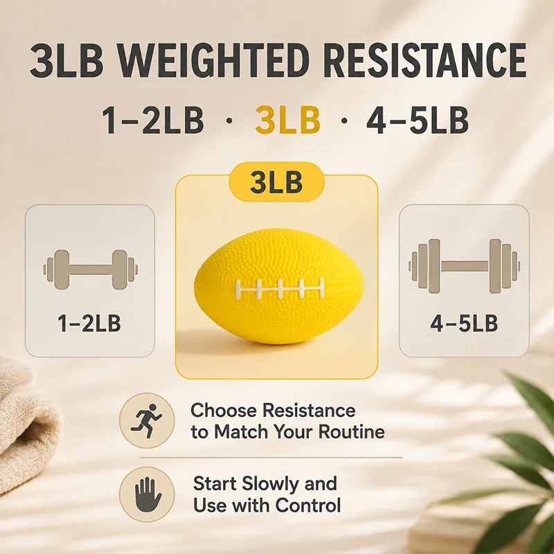 8cm Yellow Rugby Shape Hand Grip Squeeze Ball Silicone Stress Relief Finger Exercise Rehabilitation Training Ball view 4