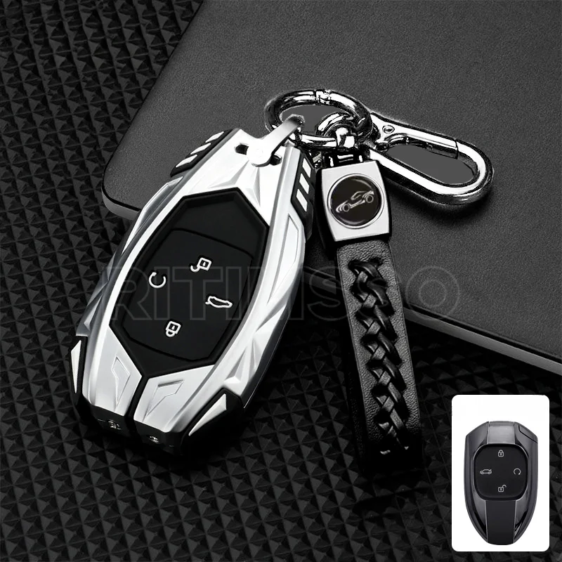 Alloy+Silica Gel Car Remote Key Case Cover Shell for Trumpchi GAC 2021 Empow J11 J12 J13 J14 J15 GS8 2023 Protector Accessories