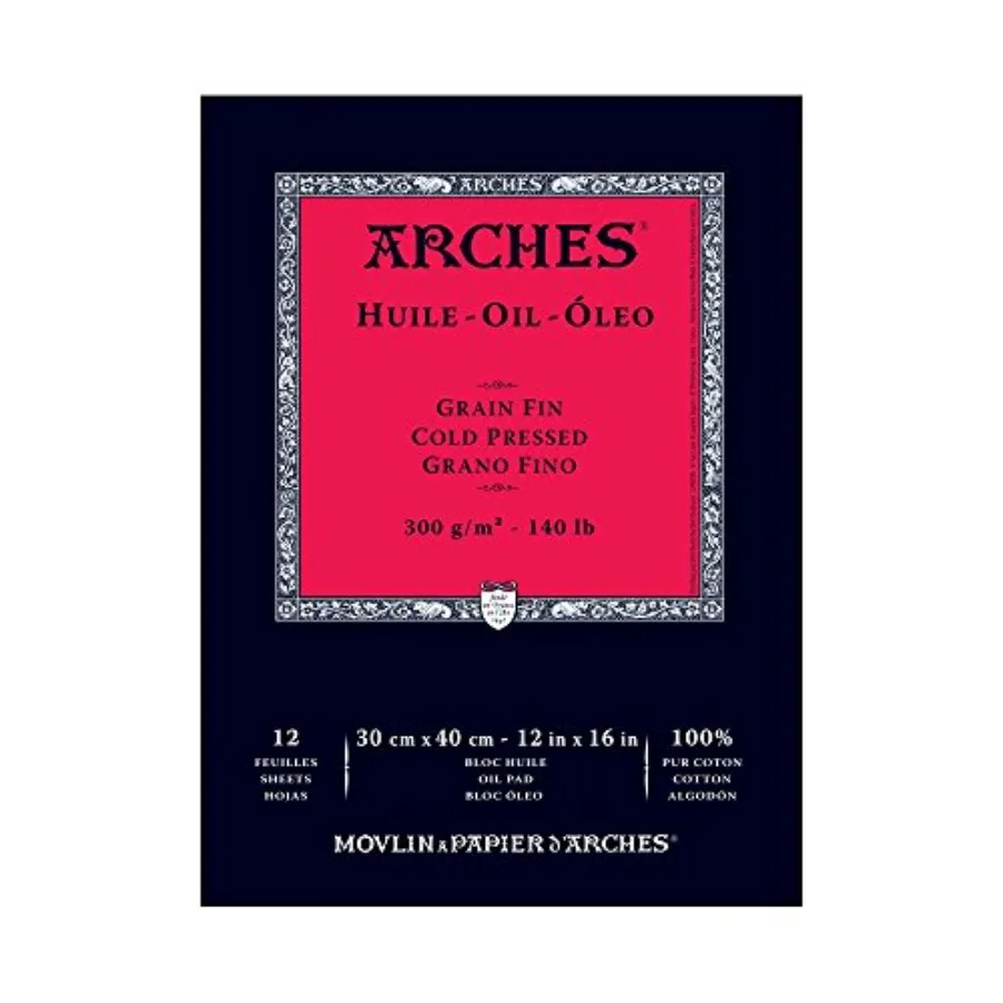 

Oil Pad, 12x16, 12 Sheets - Professional Art Paper for Oil Paint, Acrylic, Pastel