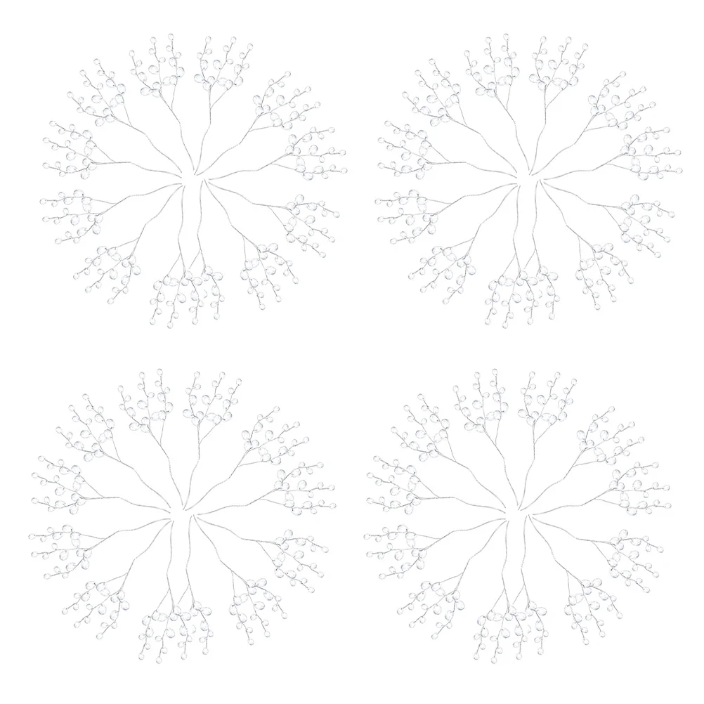

60pcs Wedding Decor Accessories Acrylic Bead Drop Stems For Floral Arrangements Crystal Flower Branches Artificial Flower Pick