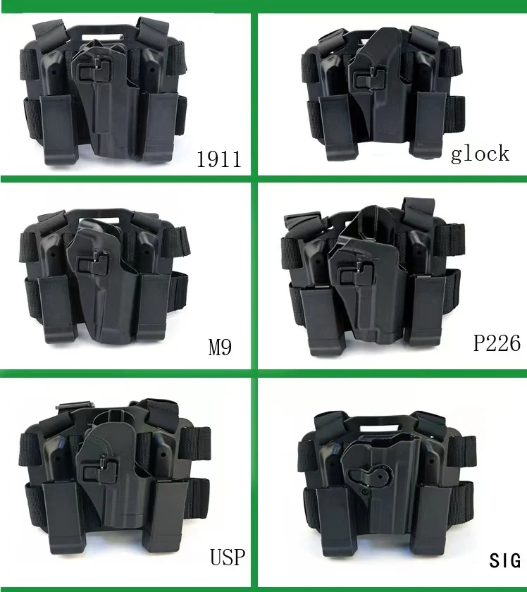 Funda táctica para pistola Glock 17 19 USP 1911 M92 P226 Sig, funda de cuero oculta para exteriores, funda para pierna de mano y pistola Real para hombres