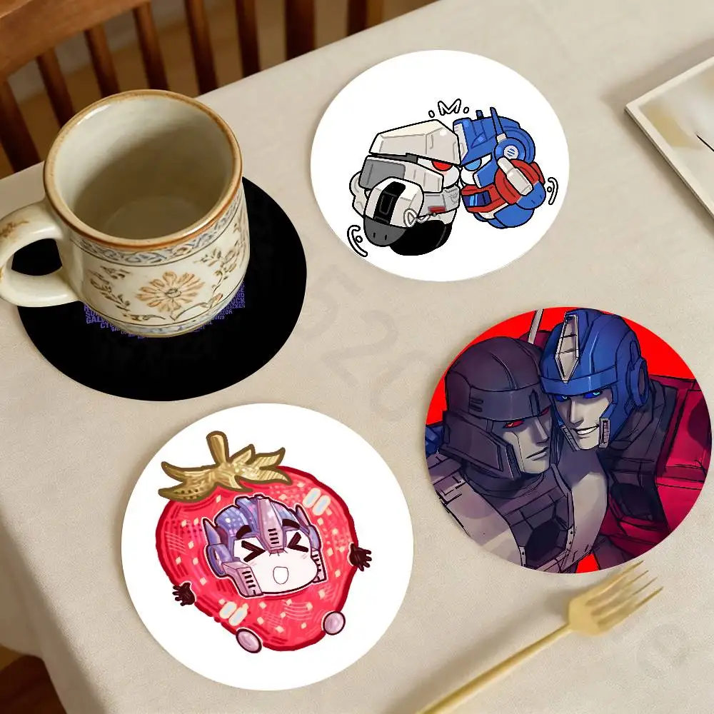 

O-Optimus PrimeS Transformers Wooden Coaster Set Coffee Teacup Decoration Coffee Shop Beverage Shop Family Restaurant